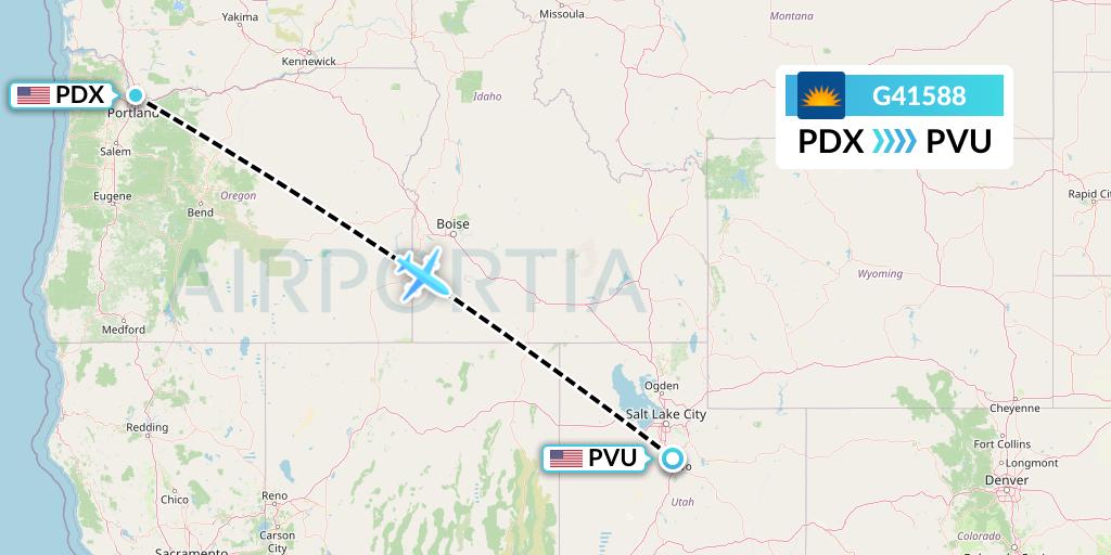 G41588 Allegiant Air Flight Map: Portland to Provo