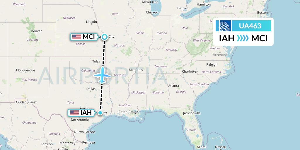 UA463 Flight Status United Airlines Houston to Kansas City (UAL463)