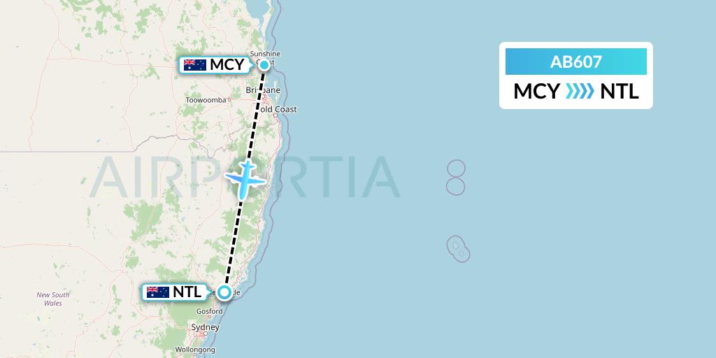 AB607 Flight Status Bonza Aviation Sunshine Coast to Newcastle (BNZ607)