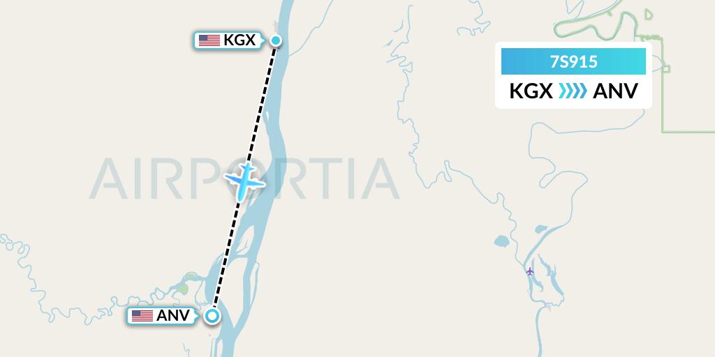 7S915 Ryan Air (USA) Flight Map: Grayling to Anvik