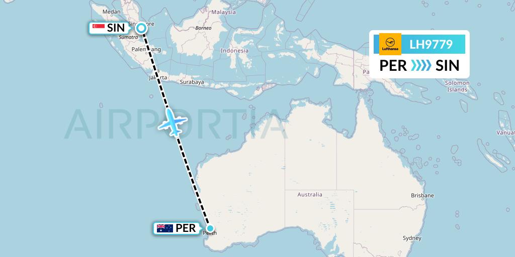 LH9779 Lufthansa Flight Map: Perth to Singapore