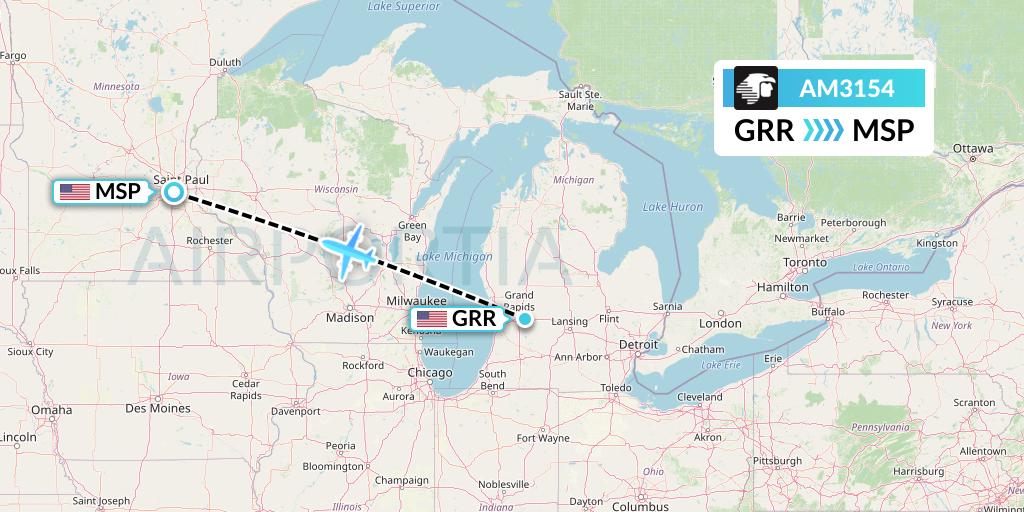 AM3154 Flight Status Aeromexico Grand Rapids to Minneapolis (AMX3154)