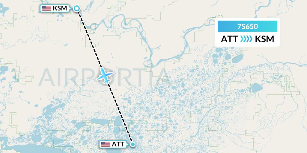 7S650 Ryan Air (USA) Flight Map: Atmautluak to St. Mary's