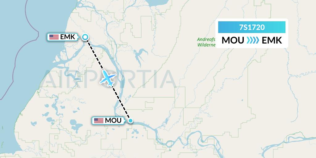 7S1720 Ryan Air (USA) Flight Map: Mountain Village to Emmonak