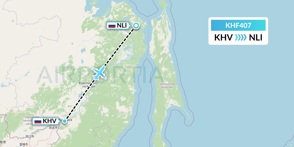 KHF407 Khabarovsk Avia Flight Map: Khabarovsk to Khabarovsk