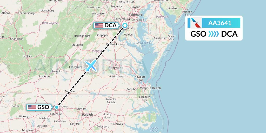 AA3641 Flight Status American Airlines Greensboro to Washington (AAL3641)