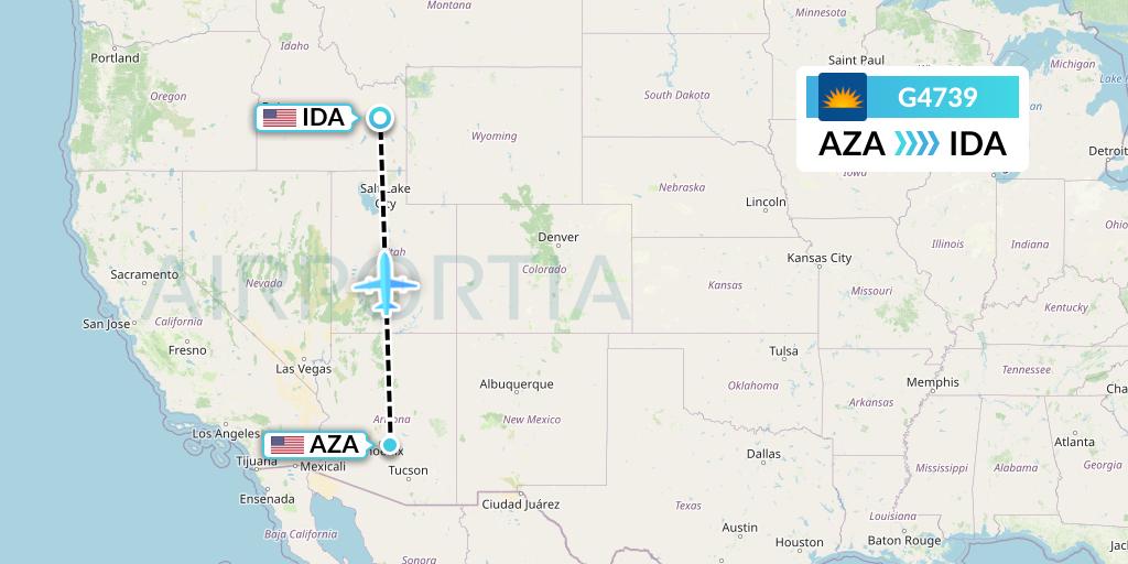 G4739 Allegiant Air Flight Map: Phoenix to Idaho Falls