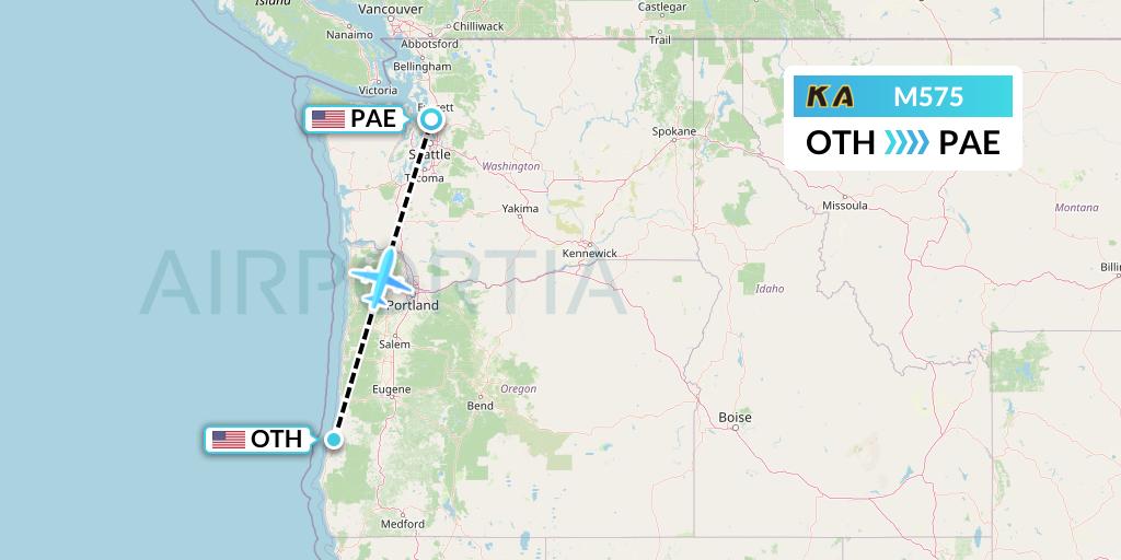 M575 Kenmore Air Flight Map: North Bend to Everett