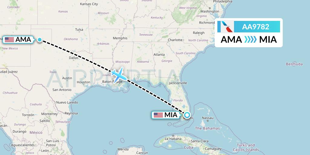 AA9782 Flight Status American Airlines Amarillo to Miami (AAL9782)
