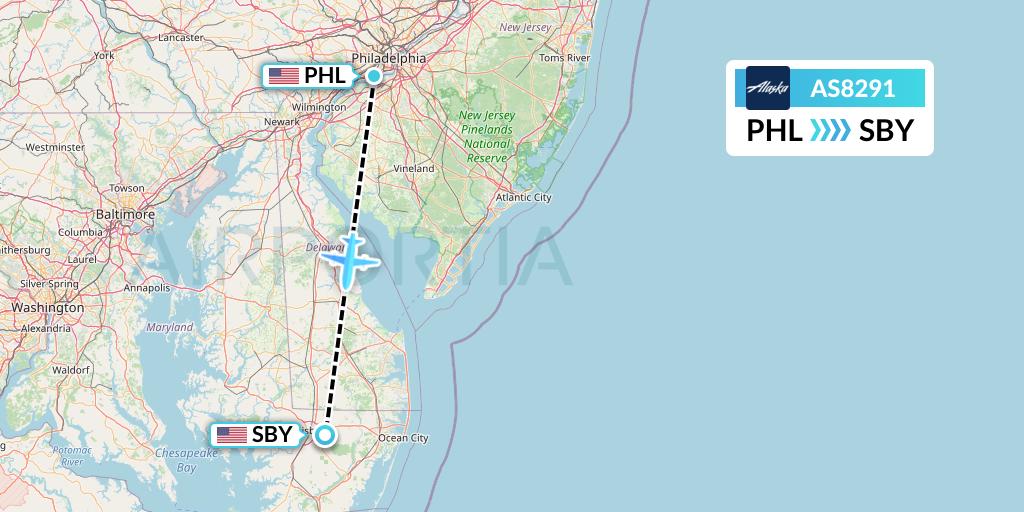 AS8291 Flight Status Alaska Airlines Philadelphia to Salisbury (ASA8291)