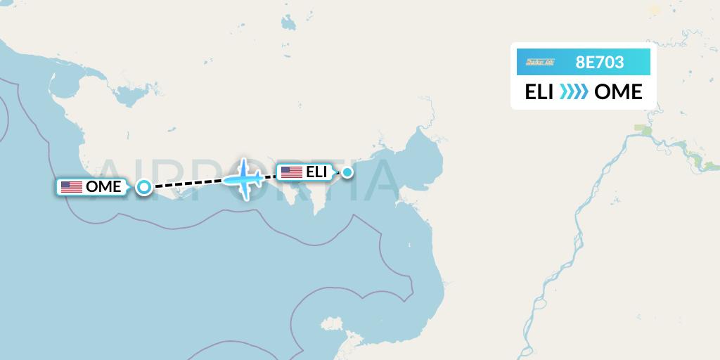8E703 Bering Air Flight Map: Elim to Nome