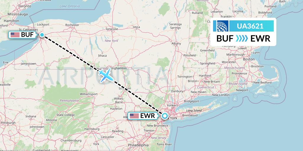 UA3621 Flight Status United Airlines Buffalo to New York (UAL3621)