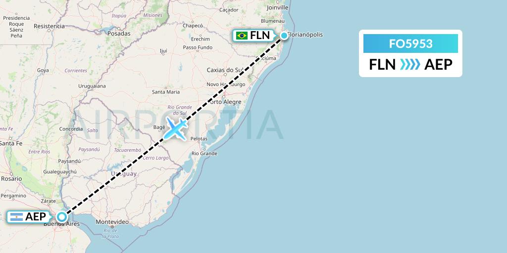 FO5953 Aero Flightops Uk Limited Flight Map: Florianopolis to Buenos Aires