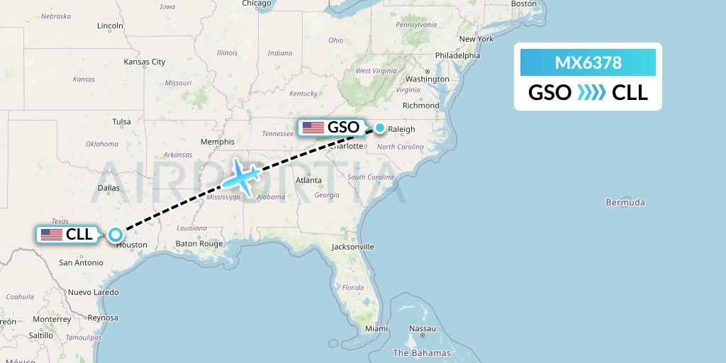 MX6378 Flight Status Breeze Airways Greensboro to College Station