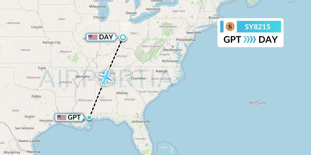 SY8215 Flight Status Sun Country Airlines Gulfport to Dayton (SCX8215)