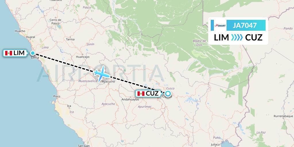 JA7047 JetSMART Flight Map: Lima to Cusco