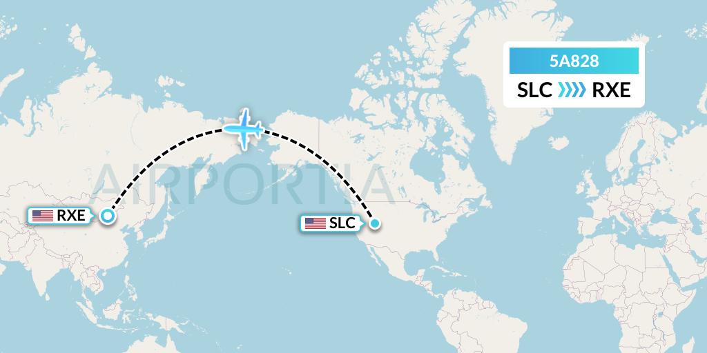 5A828 Alpine Air Express Flight Map: Salt Lake City to Idaho Falls