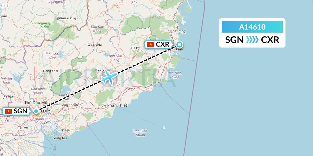 A14610 A.p.g. Distribution Systems Flight Map: Ho Chi Minh City to Nha Trang