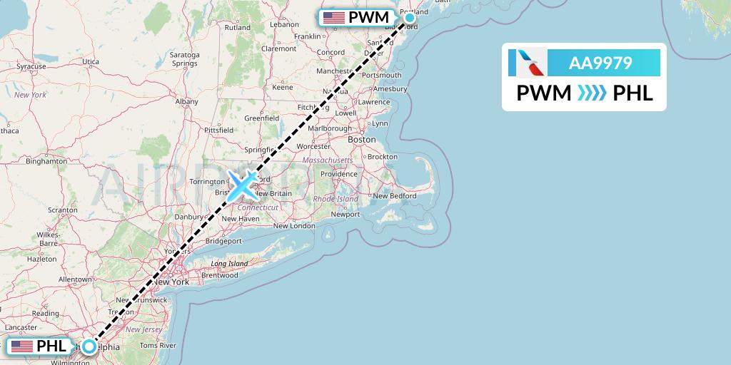 AA9979 Flight Status American Airlines Portland to Philadelphia (AAL9979)