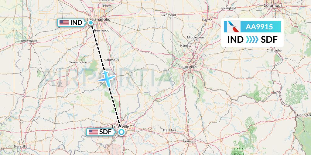 AA9915 Flight Status American Airlines Indianapolis to Louisville (AAL9915)