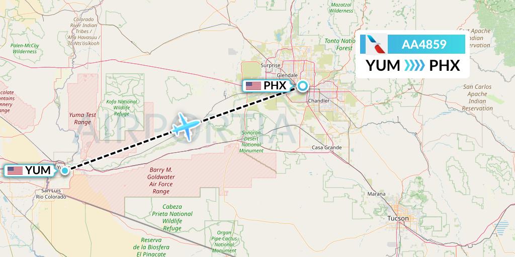 AA4859 Flight Status American Airlines Yuma to Phoenix (AAL4859)