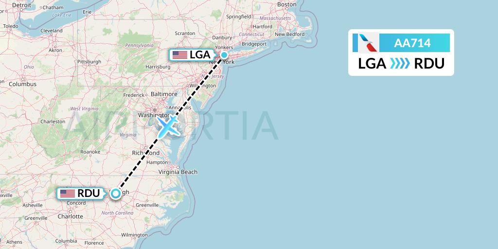 AA714 Flight Status American Airlines New York to RaleighDurham (AAL714)