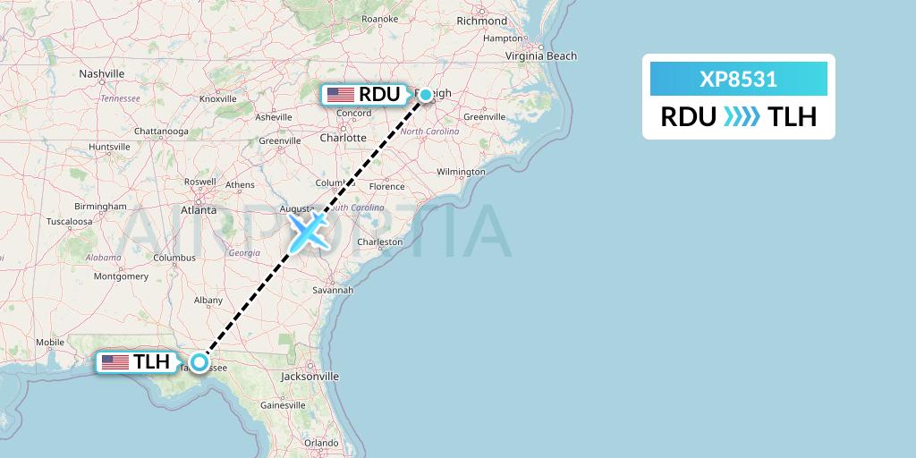 XP8531 Flight Status Avelo Airlines RaleighDurham to Tallahassee