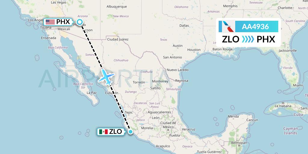 AA4936 Flight Status American Airlines Manzanillo to Phoenix (AAL4936)