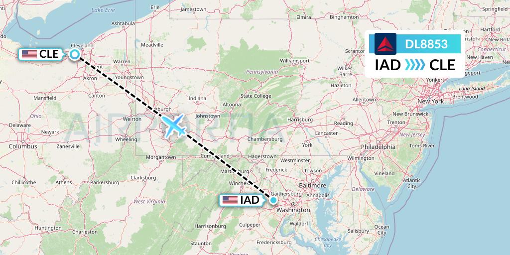 DL8853 Flight Status Delta Air Lines Washington to Cleveland (DAL8853)