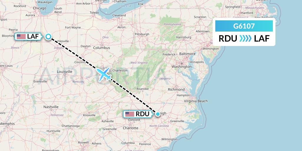 G6107 Flight Status Fly Arna RaleighDurham to Lafayette (ACY107)