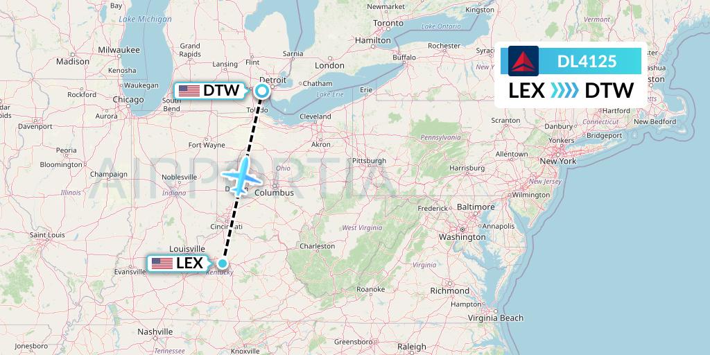 DL4125 Flight Status Delta Air Lines Lexington to Detroit (DAL4125)