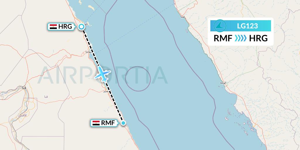 LG123 Luxair Flight Map: Marsa Alam to Hurghada