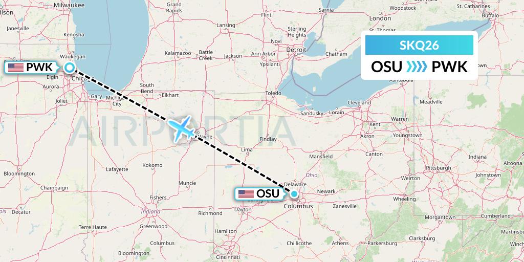 SKQ26 Flight Status Labcorp Columbus to Chicago