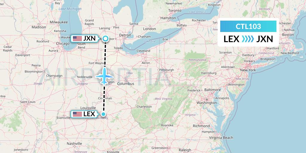 CTL103 Flight Status Central Airlines Lexington to Jackson