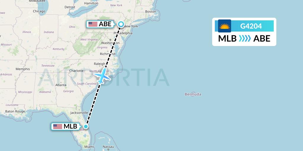 G4204 Flight Status Allegiant Air Melbourne to Allentown (AAY204)
