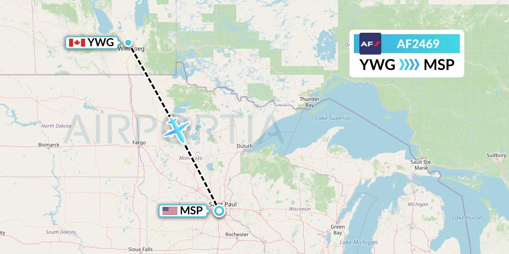 AF2469 Flight Status Air France Winnipeg to Minneapolis (AFR2469)