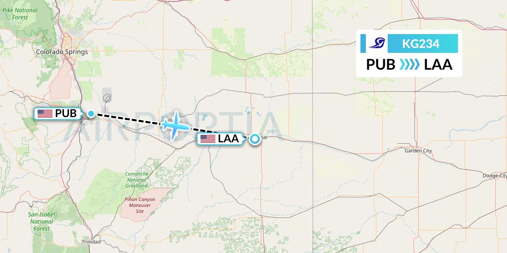 KG234 Flight Status Key Lime Air Pueblo to Lamar (LYM234)