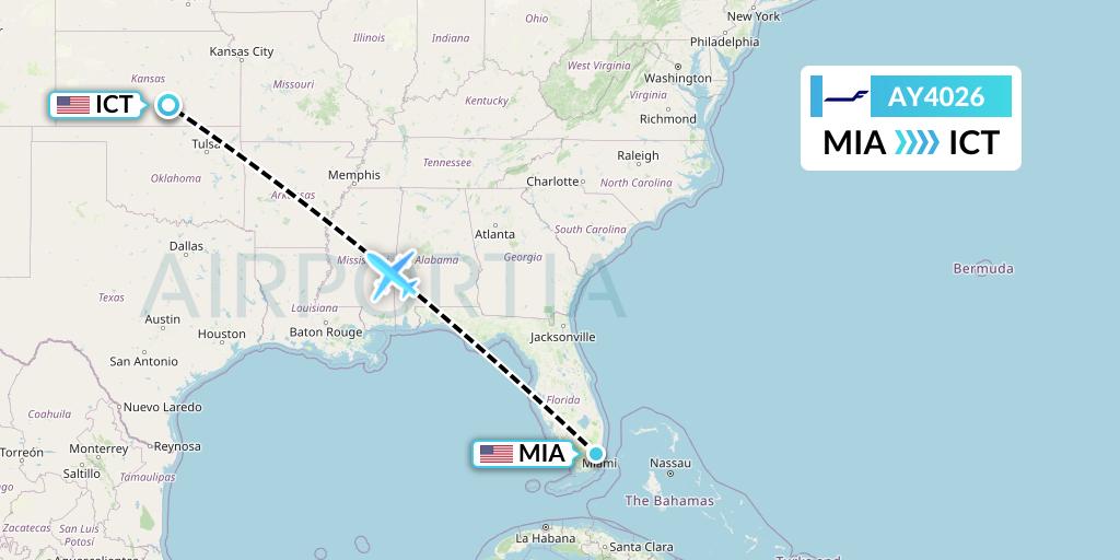 AY4026 Flight Status Finnair Miami to Wichita (FIN4026)
