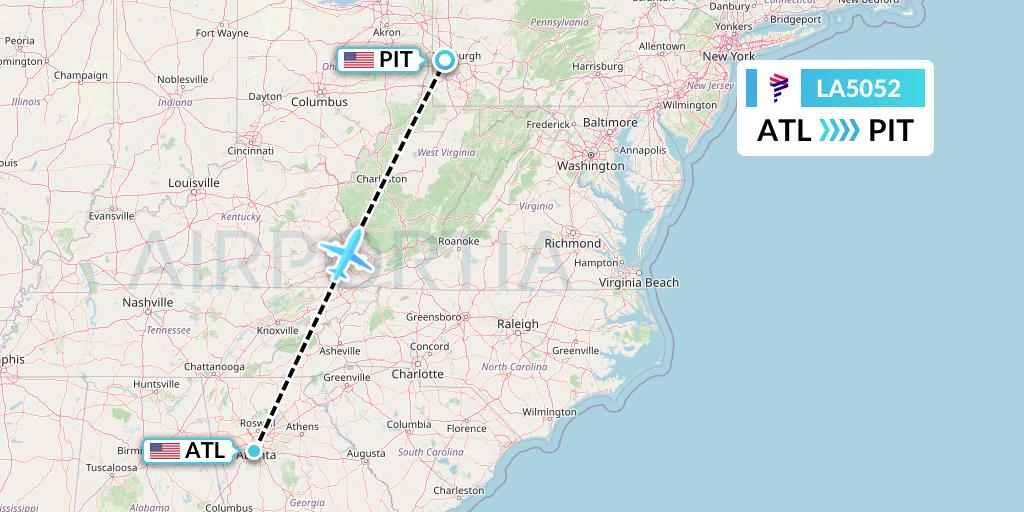 LA5052 Flight Status LAN Airlines Atlanta to Pittsburgh (LAN5052)