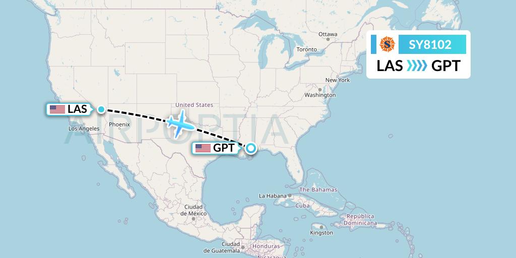 SY8102 Flight Status Sun Country Airlines Las Vegas to Gulfport (SCX8102)