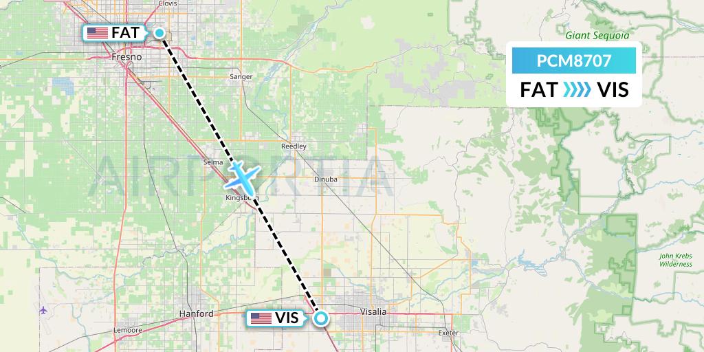 PCM8707 Flight Status Westair Industries Fresno to Visalia