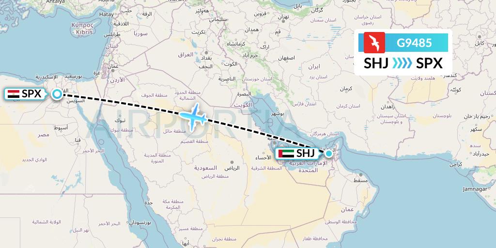 G9485 Air Arabia Flight Map: Sharjah to Cairo