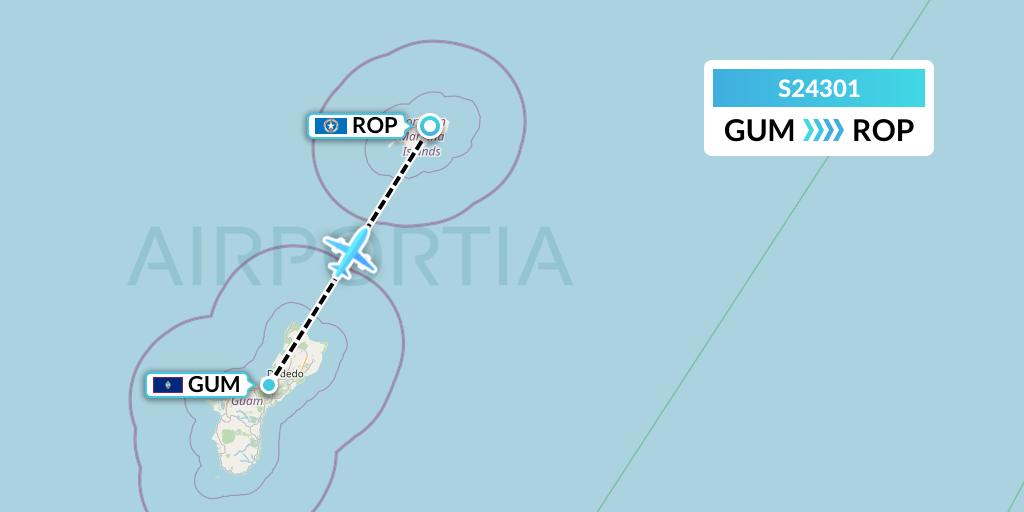 S24301 Star Marianas Air Flight Map: Guam to Rota