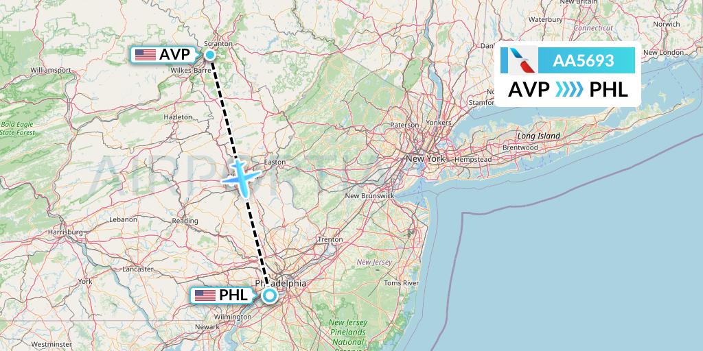 AA5693 Flight Status American Airlines Avoca to Philadelphia (AAL5693)