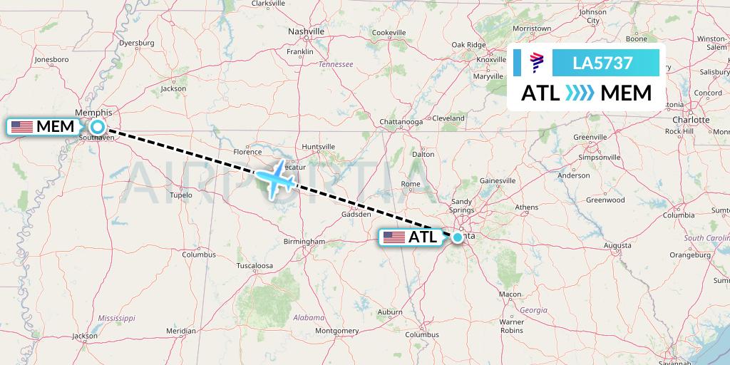 LA5737 Flight Status LAN Airlines Atlanta to Memphis (LAN5737)