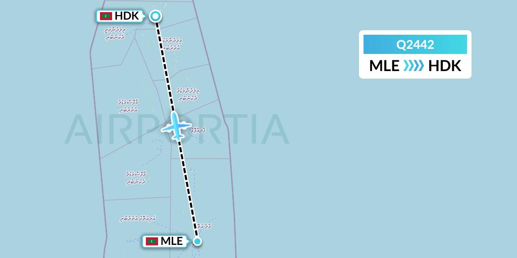 Q2442 Maldivian Flight Map: Male to Male
