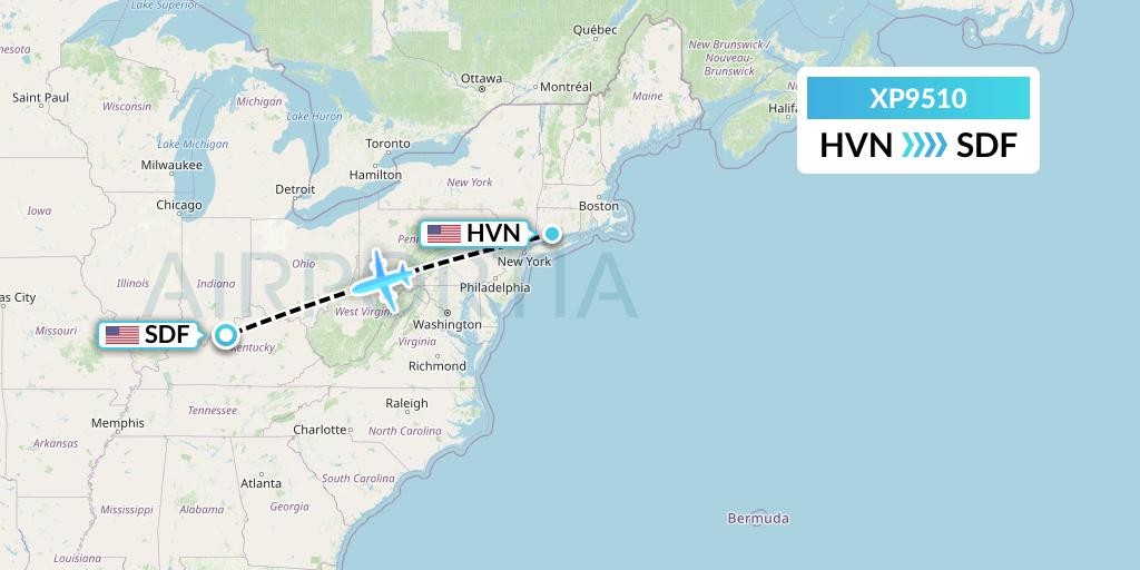 XP9510 Flight Status Avelo Airlines New Haven to Louisville (VXP9510)