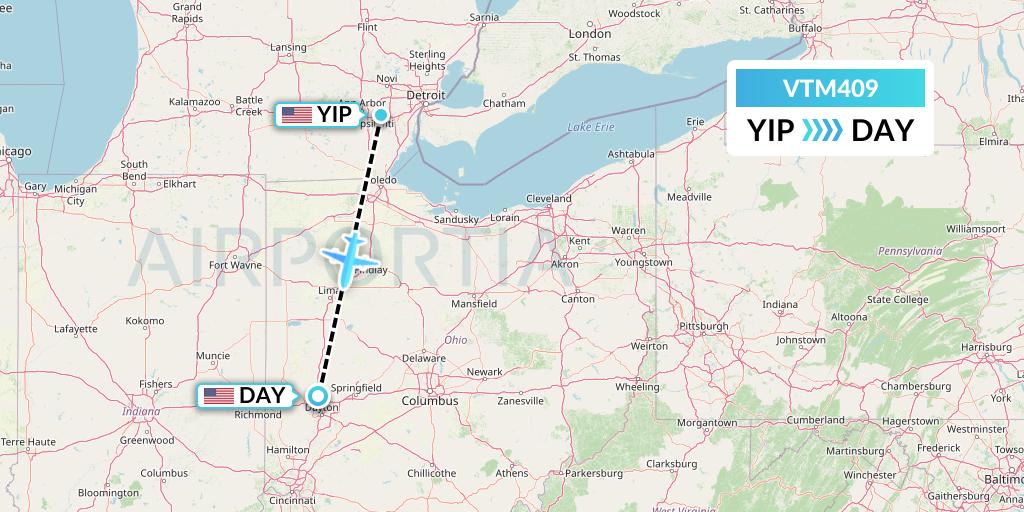 VTM409 Flight Status Aeronaves TSM Detroit to Dayton