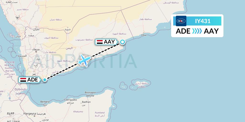IY431 Flight Status Yemenia Aden to Yemen (IYE431)