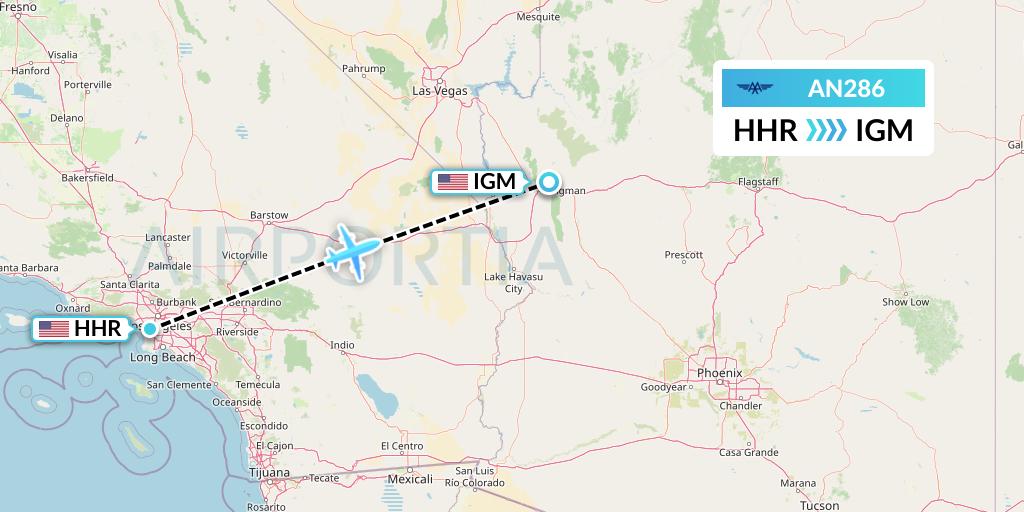 AN286 Advanced Air Flight Map: Hawthorne to Kingman